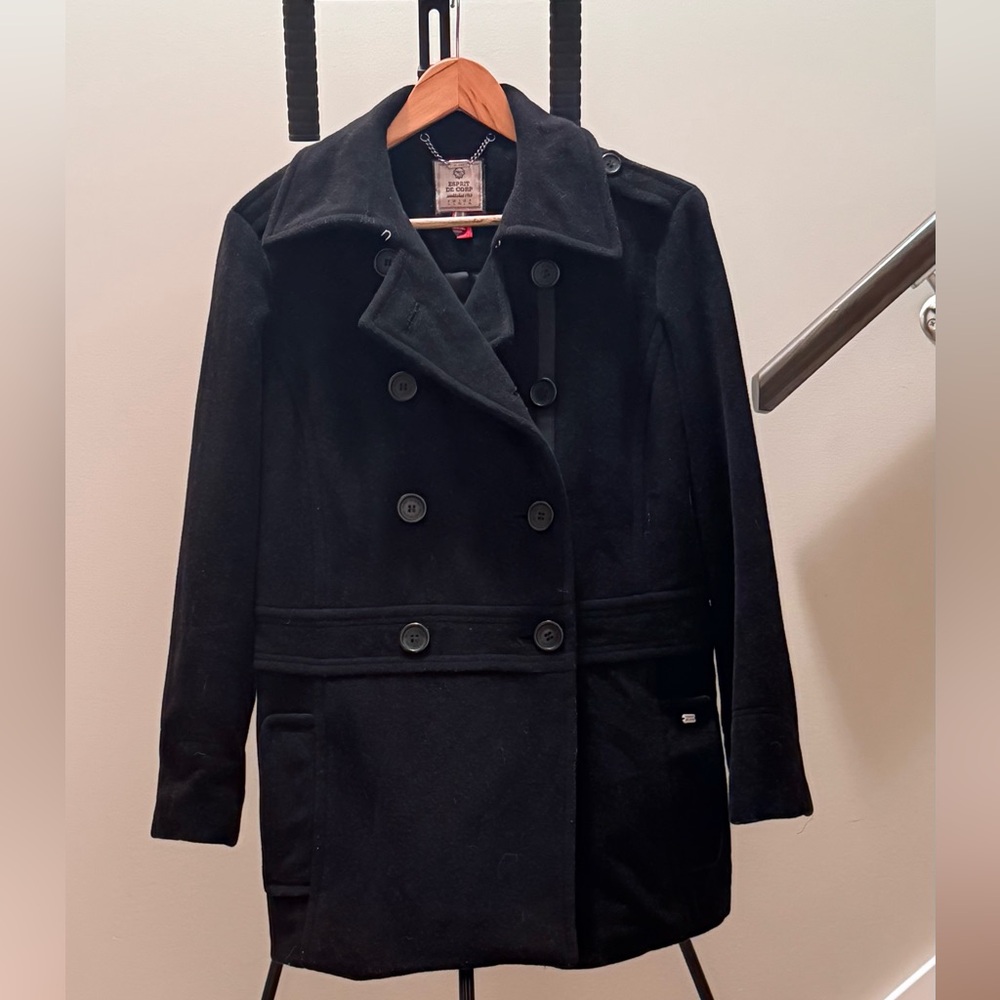 ESPRIT GORGEOUS Wool Black Peacoat Brand New!